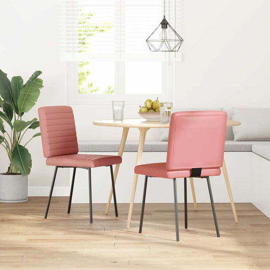 Spisestuestole 2 stk Pink imiteret læder