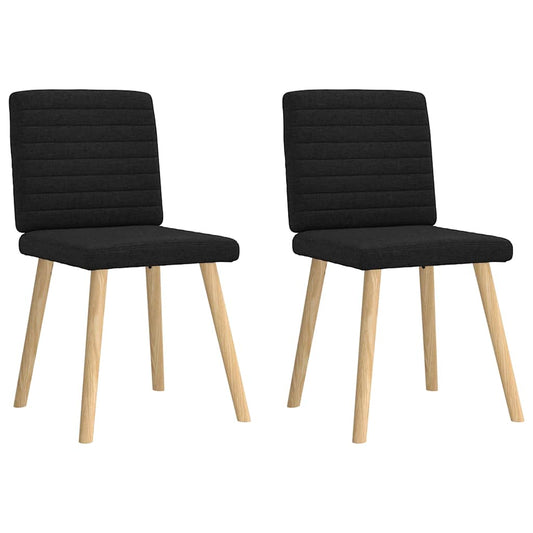 Esszimmerstühle 2 Stk. Schwarz Stoff