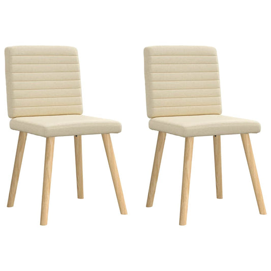 Esszimmerstühle 2 Stk. Creme Stoff