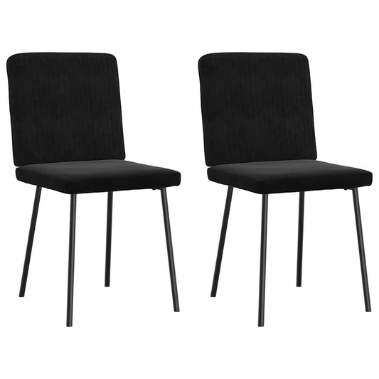 Spisestuestole 2 stk. Sort fløjl