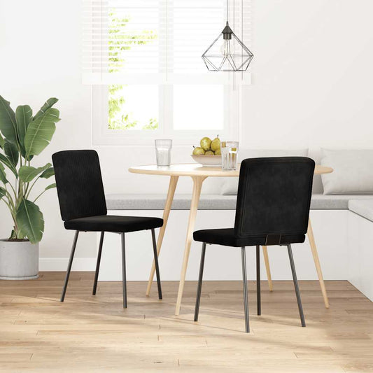Spisestuestole 2 stk. Sort fløjl