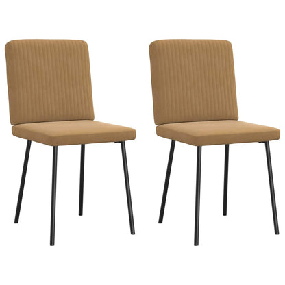 Esszimmerstühle 2 Stk. Braun Samt