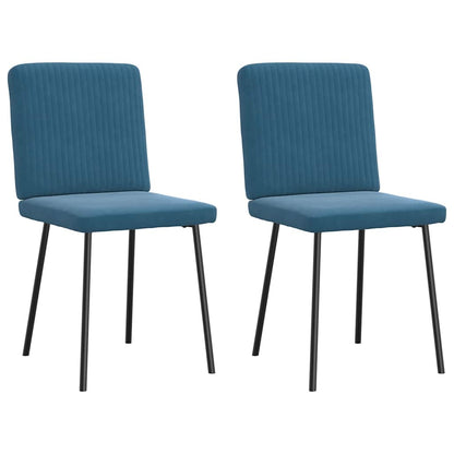 Esszimmerstühle 2 Stk. Blau Samt