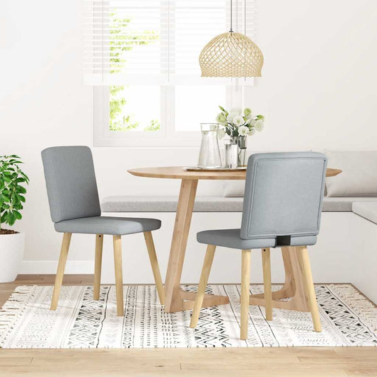 Spisestuestole 2 stk Lysegrå Stof