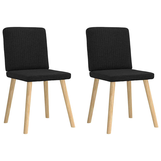 Spisestuestole 2 stk. Sort Stof