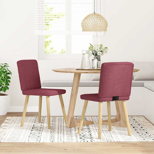 Spisestuestole 2 stk. Vinrødt stof
