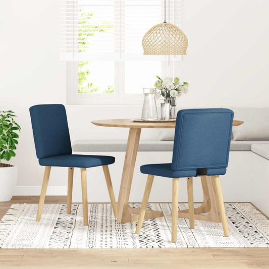Spisestuestole 2 stk. Blåt stof