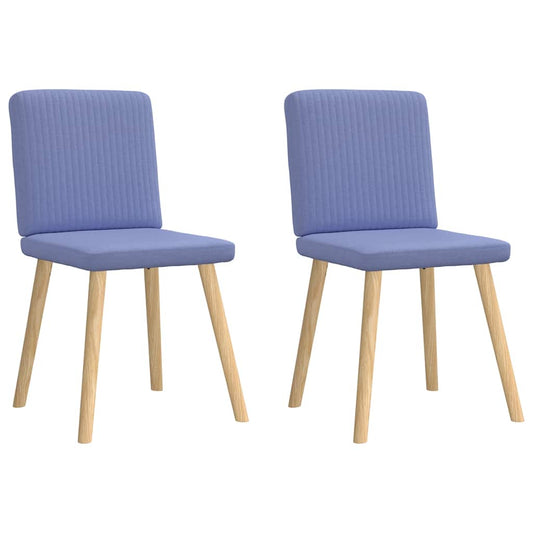 Spisestuestole 2 stk Denim Blå Stof