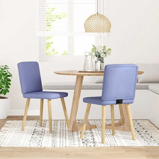 Spisestuestole 2 stk Denim Blå Stof