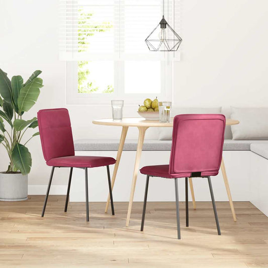 Spisestuestole 2 stk. Vinrød fløjl