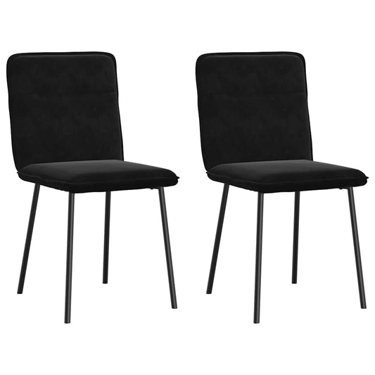 Spisestuestole 2 stk. Sort fløjl