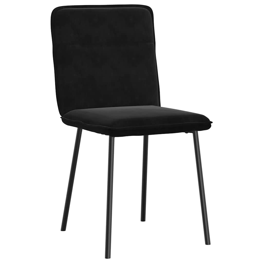 Spisestuestole 2 stk. Sort fløjl