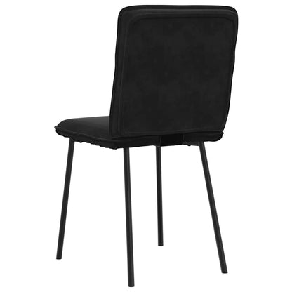 Spisestuestole 2 stk. Sort fløjl