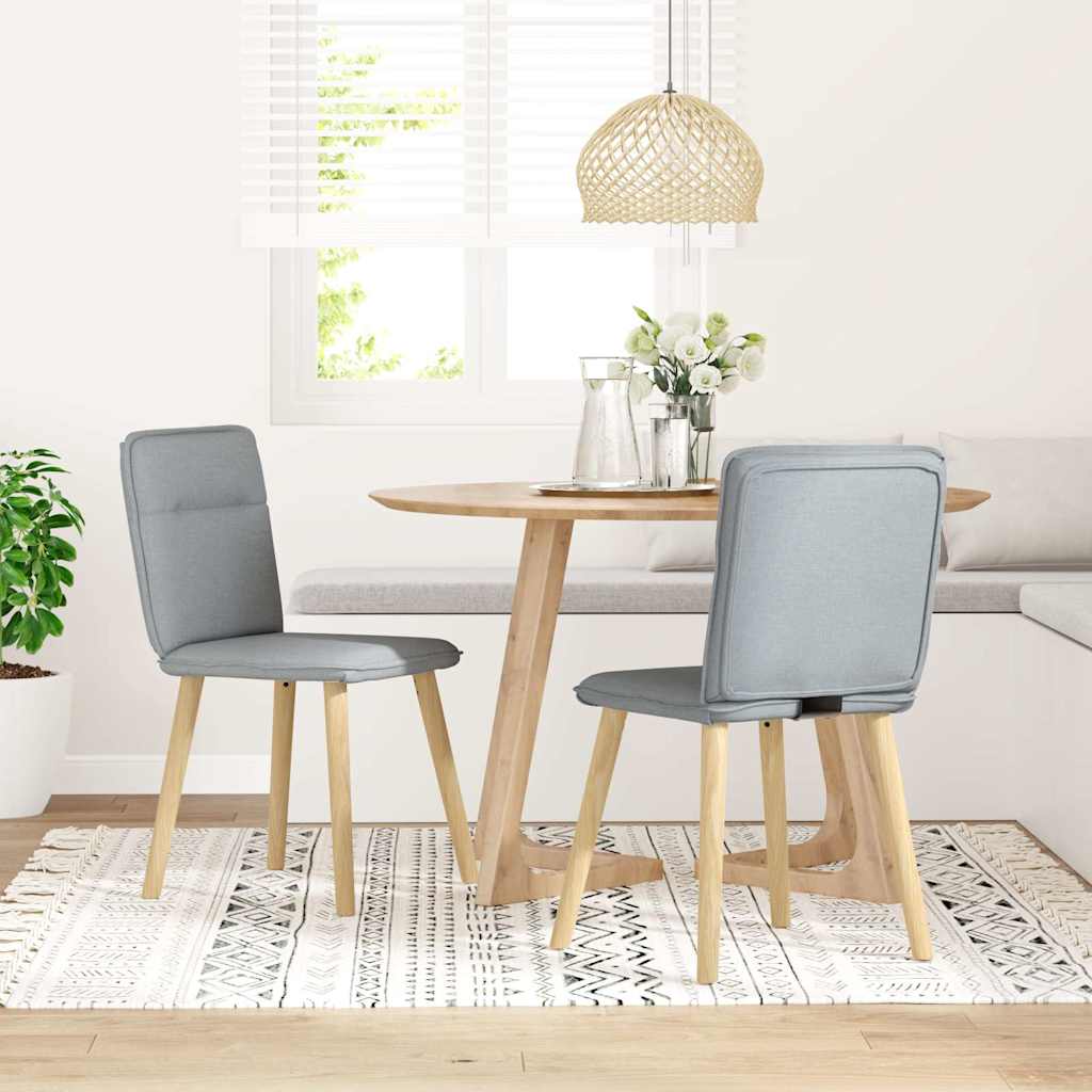 Spisestuestole 2 stk Lysegrå Stof