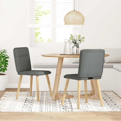Spisestuestole 2 stk Mørkegrå Stof