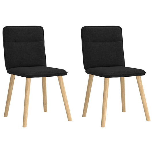 Spisestuestole 2 stk. Sort Stof