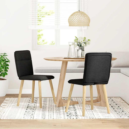 Spisestuestole 2 stk. Sort Stof