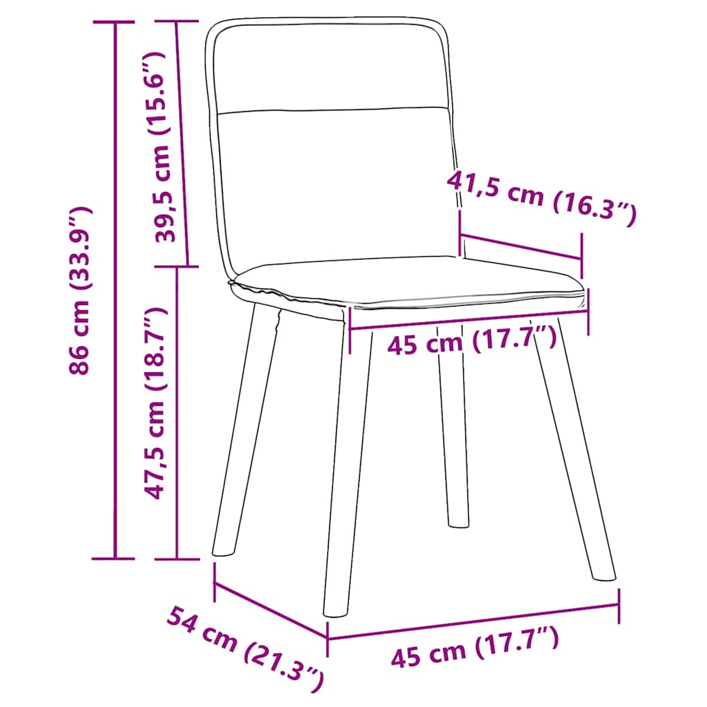 Spisestuestole 2 stk. Sort Stof