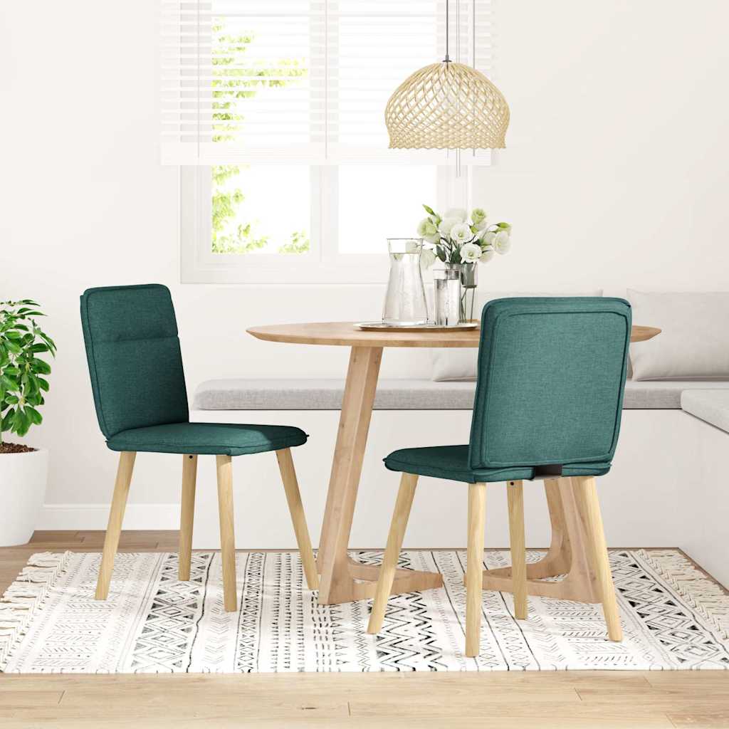 Spisestuestole 2 stk. Mørkegrønt stof