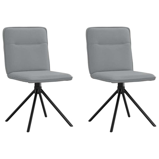 Spisestuestole 2 stk Lysegrå Stof