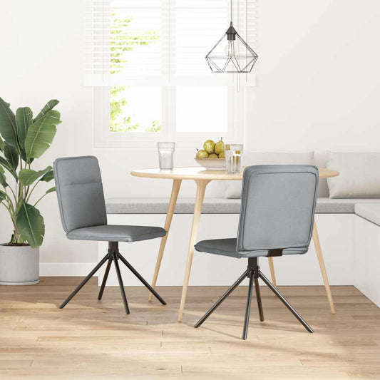 Spisestuestole 2 stk Lysegrå Stof