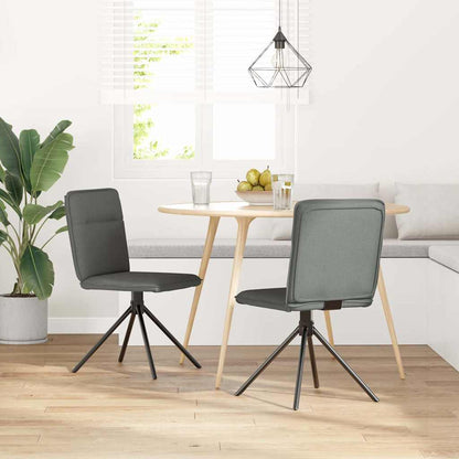 Spisestuestole 2 stk Mørkegrå Stof