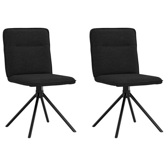 Spisestuestole 2 stk. Sort Stof