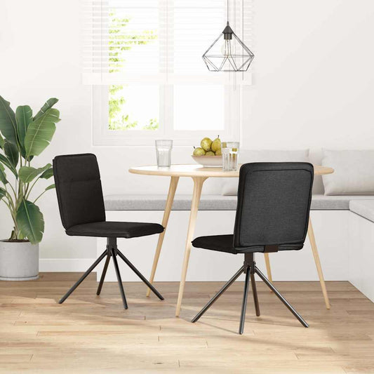 Spisestuestole 2 stk. Sort Stof