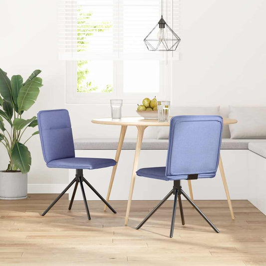 Spisestuestole 2 stk Denim Blå Stof