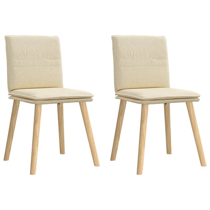 Esszimmerstühle 2 Stk. Creme Stoff