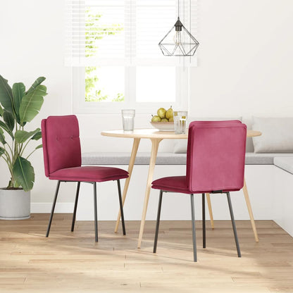 Spisestuestole 2 stk. Vinrød fløjl