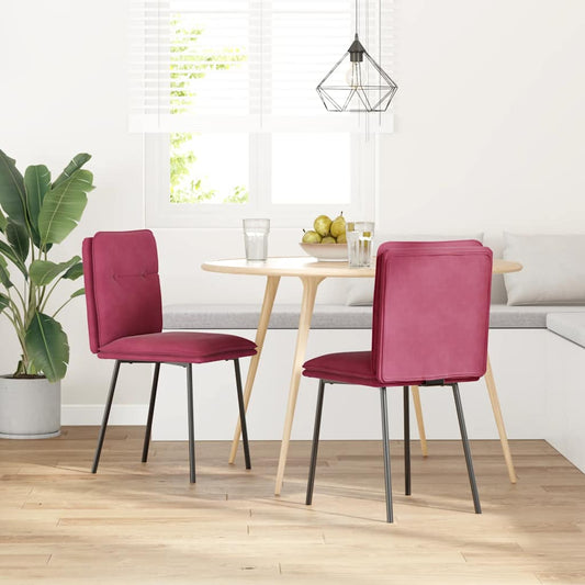 Spisestuestole 2 stk. Vinrød fløjl