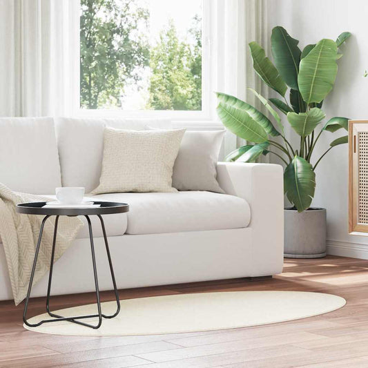 Teppich Creme 80 x 150 cm Polyester