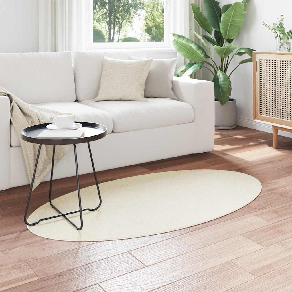 Teppich Creme 80 x 150 cm Polyester