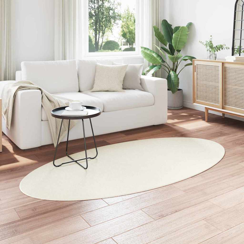 Teppich Creme 100 x 200 cm Polyester
