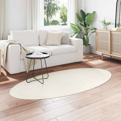 Teppich Creme 100 x 200 cm Polyester