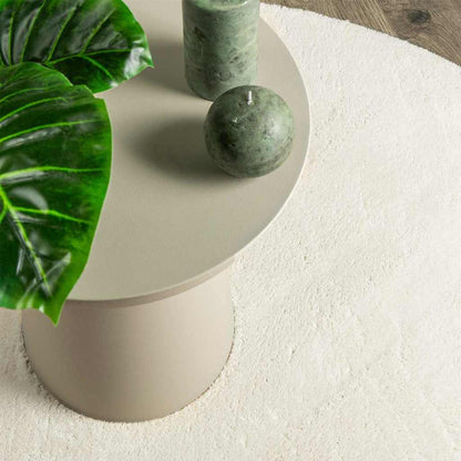 Teppich Creme 140 x 200 cm Polyester