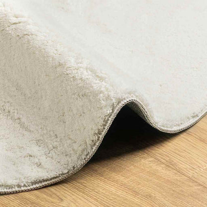 Teppich Creme 140 x 200 cm Polyester