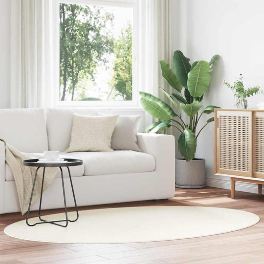 Teppich Creme 140 x 200 cm Polyester