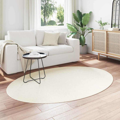 Teppich Creme 140 x 200 cm Polyester