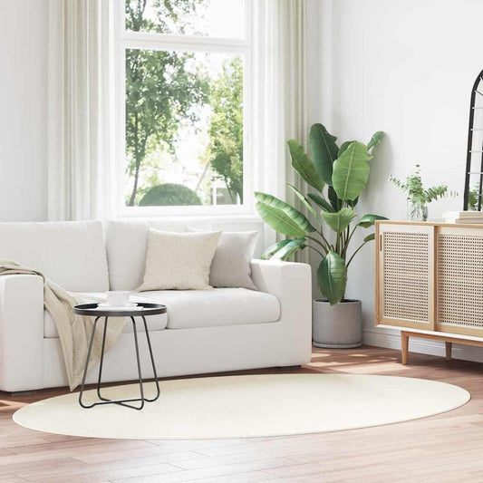 Teppich Creme 160 x 230 cm Polyester