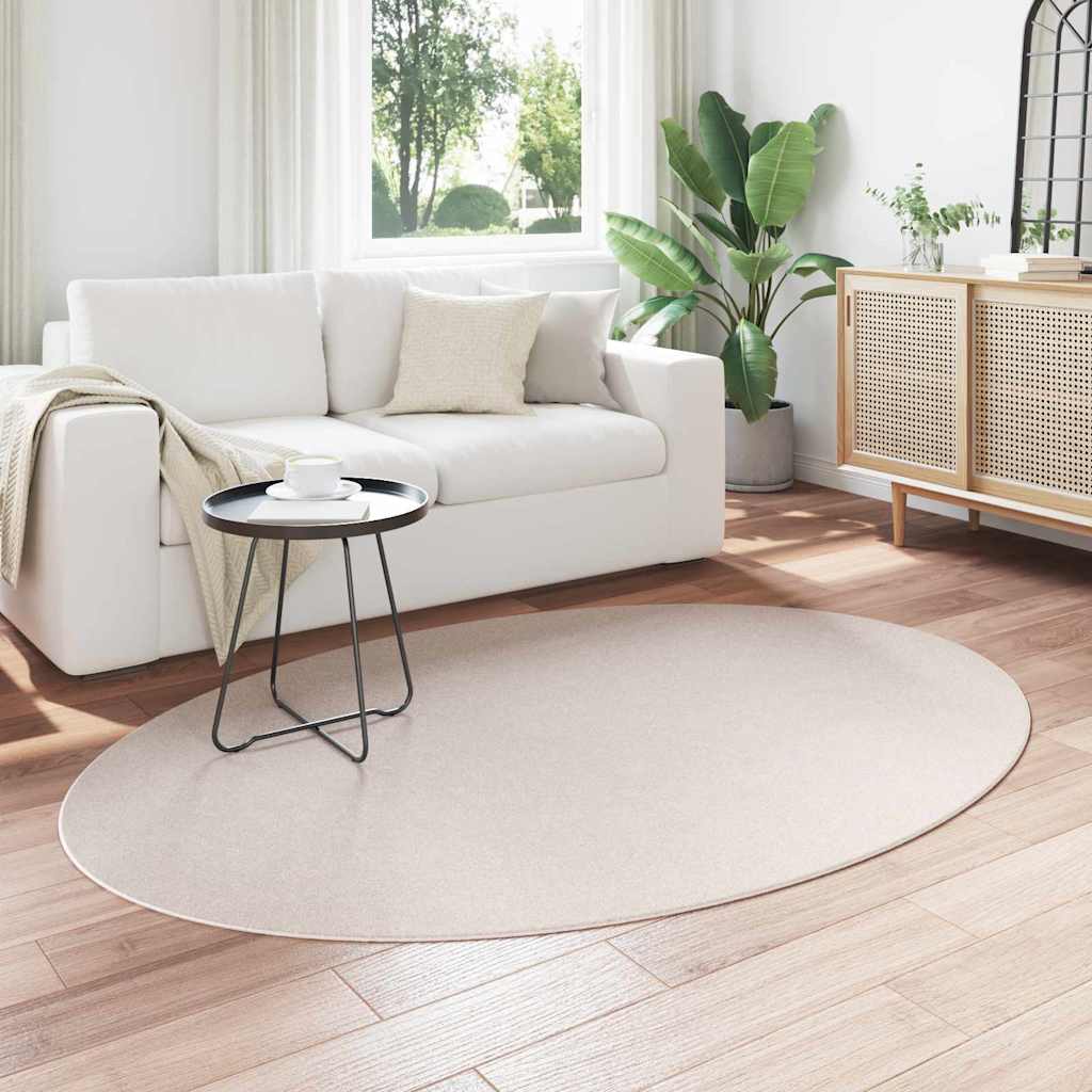 Teppich Sandfarbe 140 x 200 cm Polyester