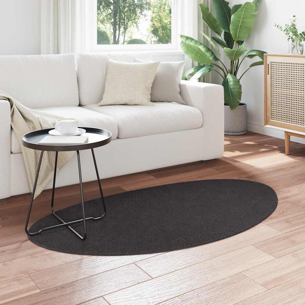 Teppich Anthrazit 80 x 150 cm Polyester