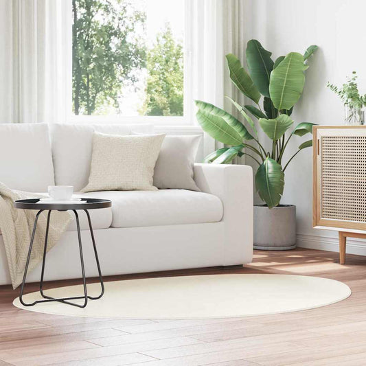 Teppich Creme 100 x 200 cm Polyester