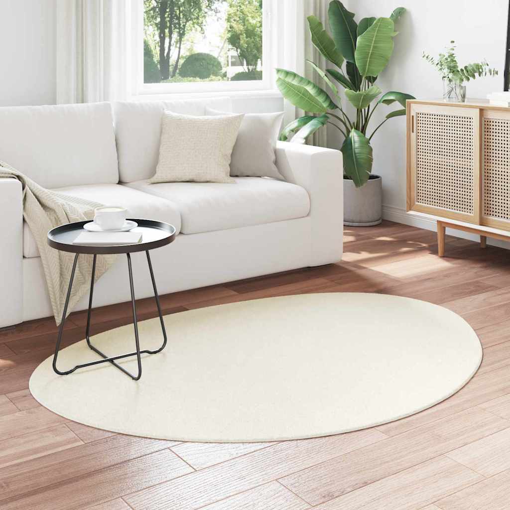 Teppich Creme 100 x 200 cm Polyester