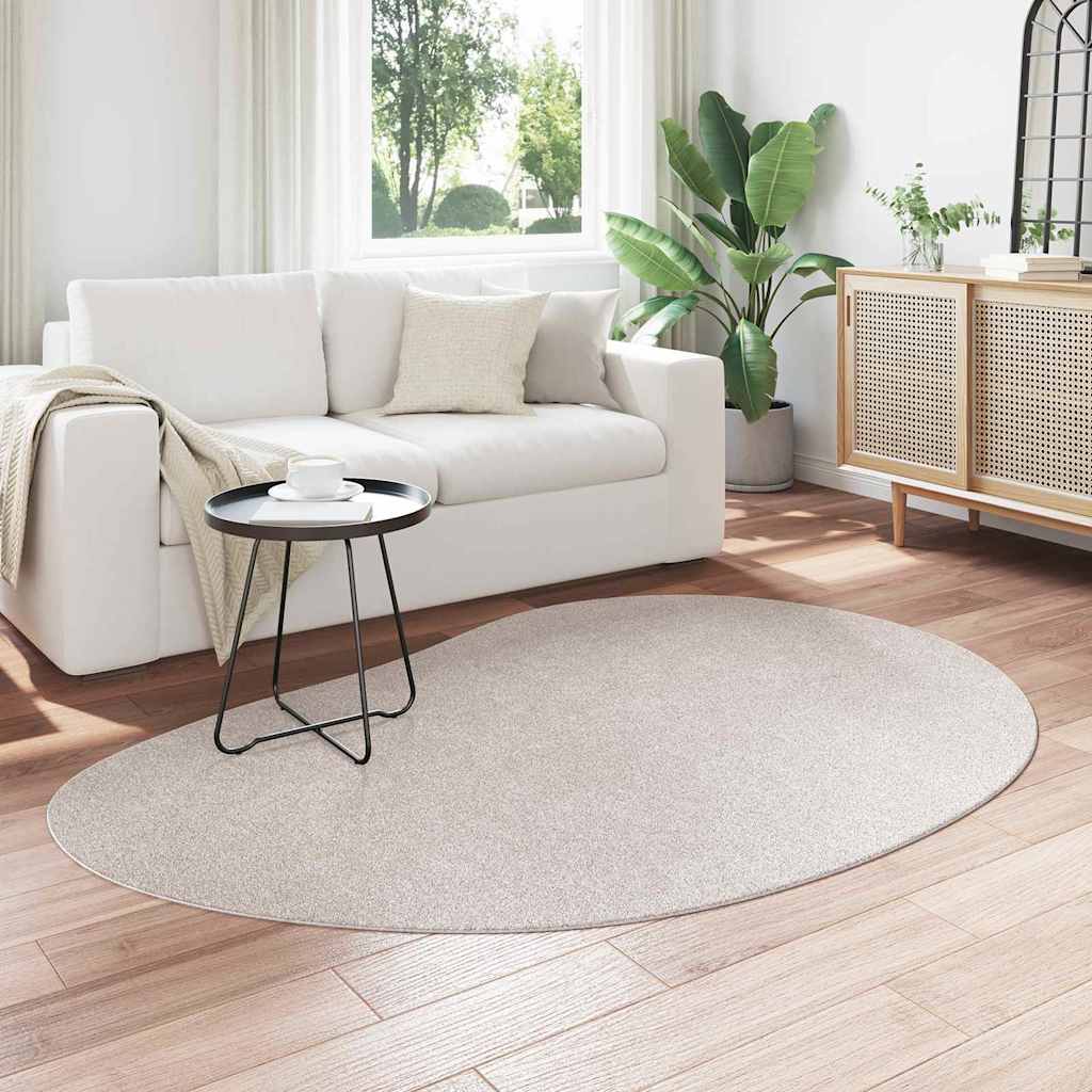Teppich Sandfarbe 140 x 200 cm Polyester