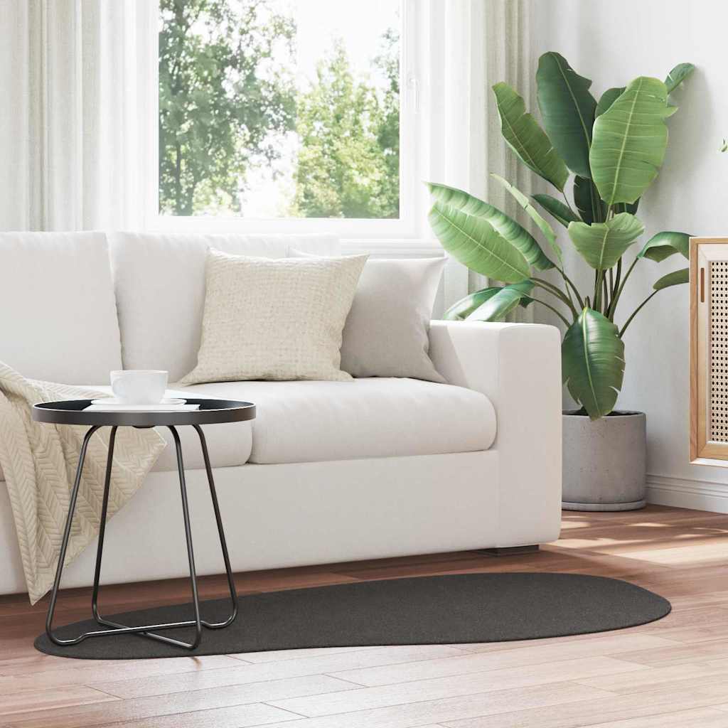 Teppich Anthrazit 80 x 150 cm Polyester