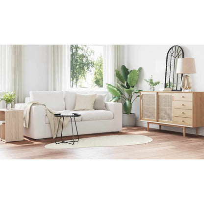 Teppich Creme 100 x 200 cm Polyester