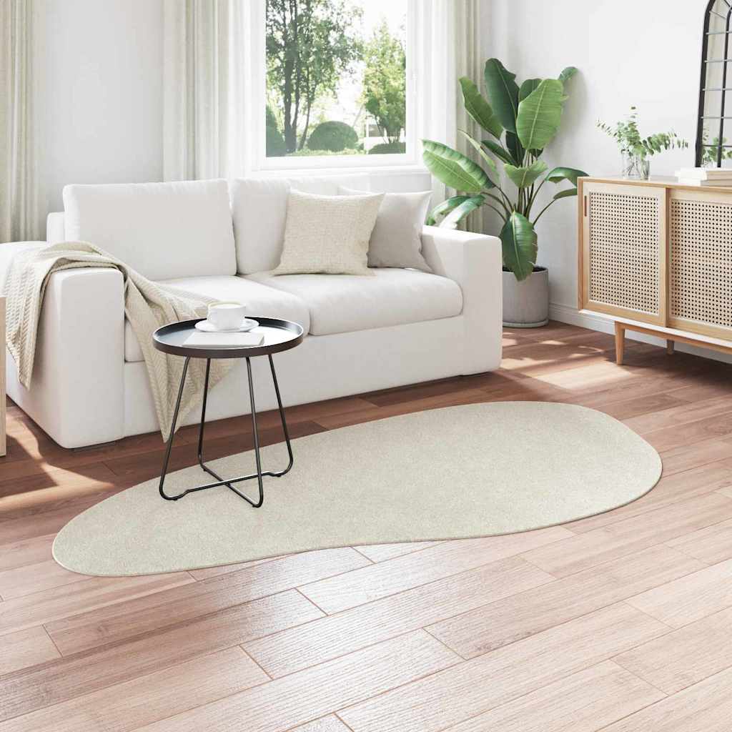 Teppich Creme 100 x 200 cm Polyester