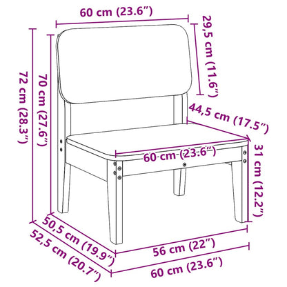 Gartenstuhl Wachsbraun 60x52,5x72 cm Massivholz Kiefer